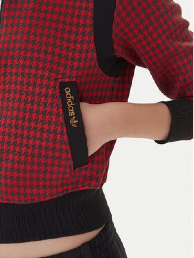 adidas Bluza Houndstooth JY3461 Czerwony Regular Fit
