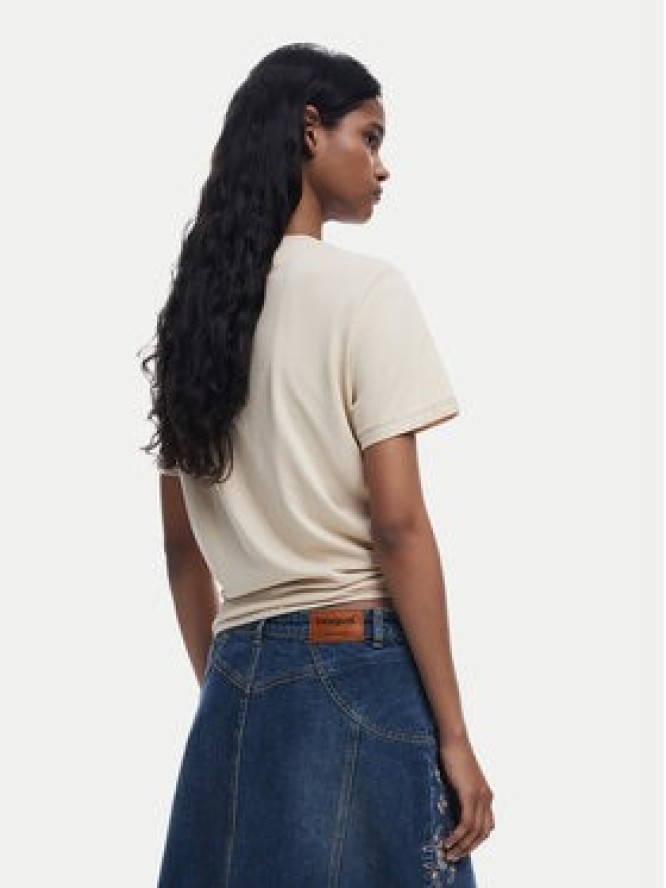 Desigual T-Shirt Brandy 25SWTK17 Écru Regular Fit