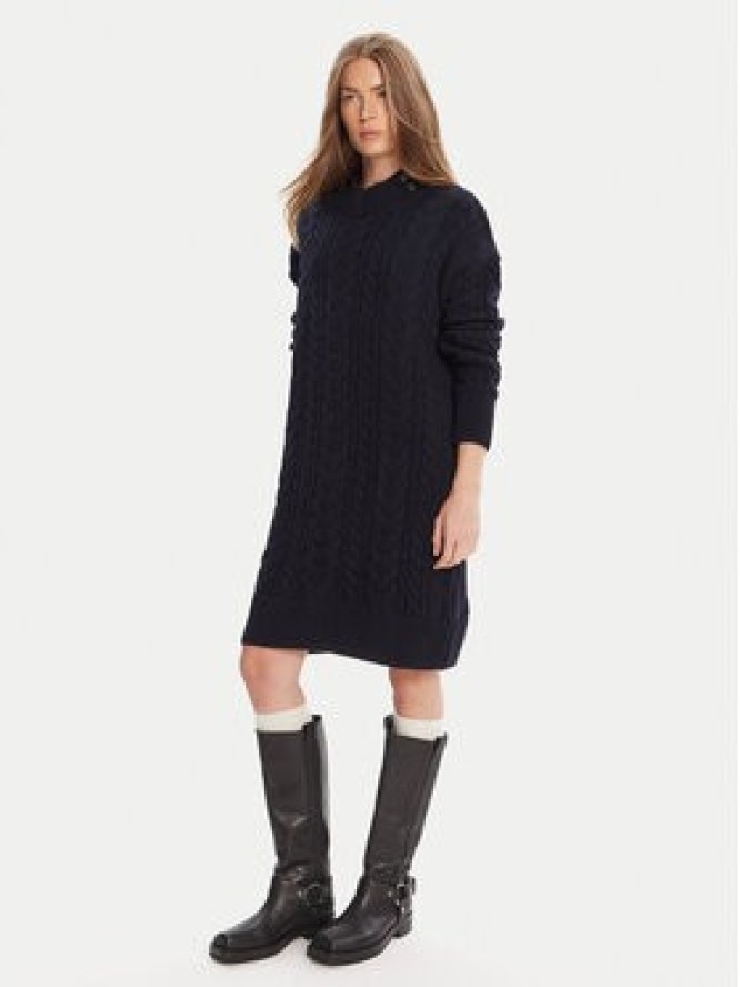 Barbour Sukienka dzianinowa Belford LDR0946NY73 Granatowy Regular Fit