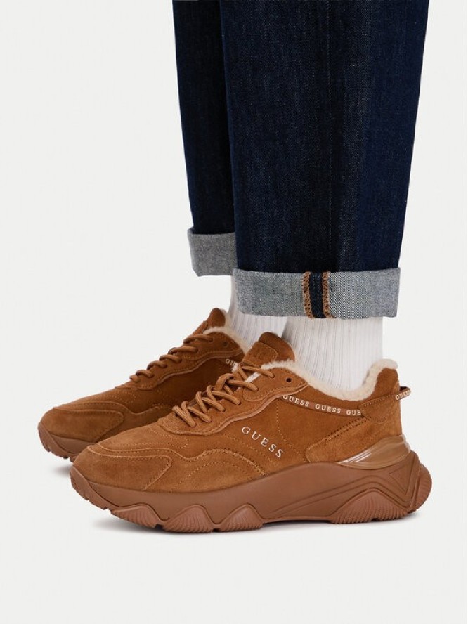 Guess Sneakersy FLFMI3 SUE12 Brązowy