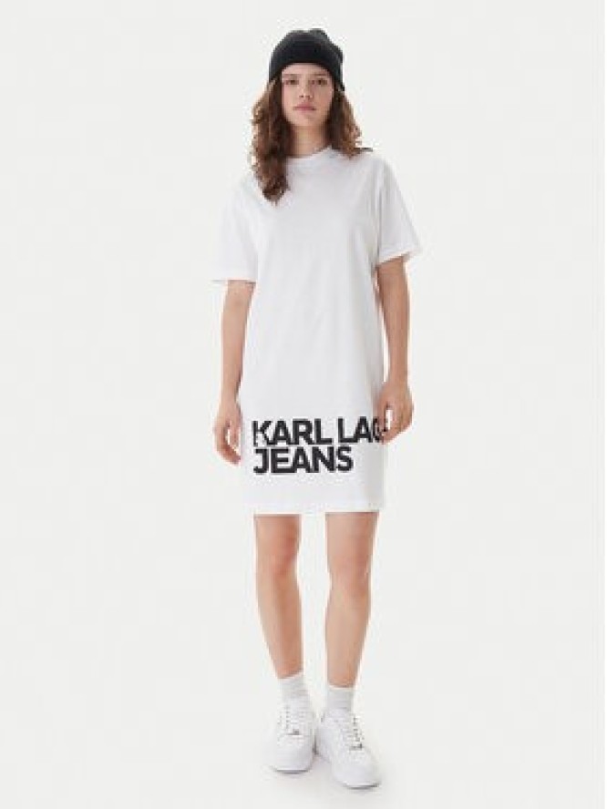 Karl Lagerfeld Jeans Sukienka codzienna B1W13054 Biały Regular Fit