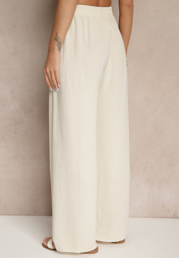 Jasnobeżowe Szerokie Spodnie Bailesa