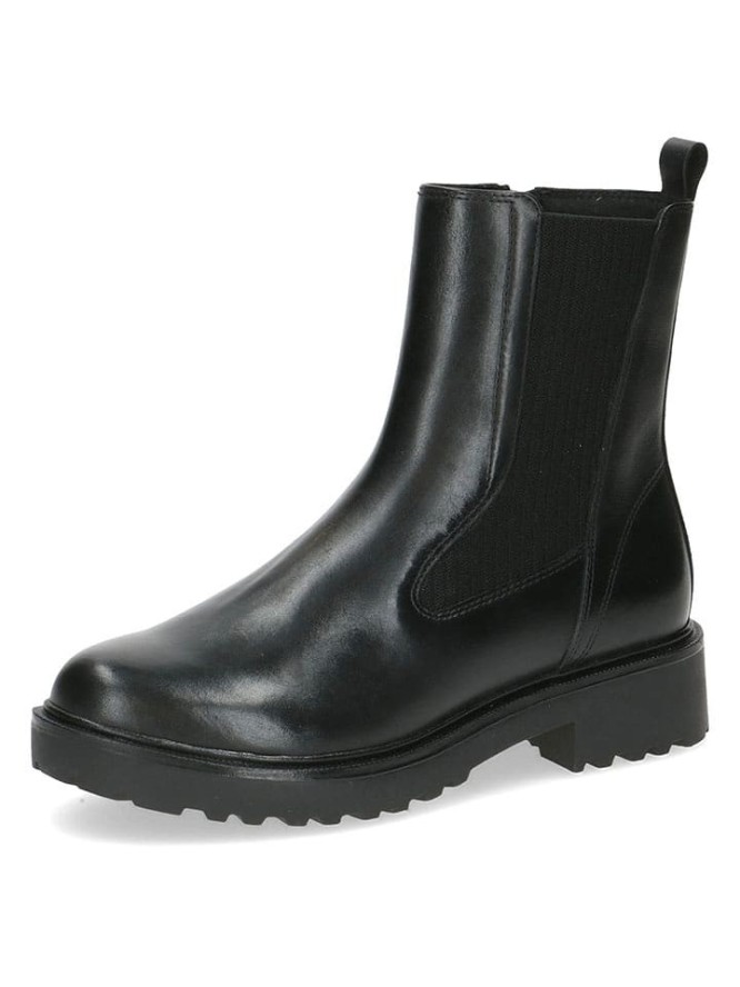 Caprice Skórzane botki w kolorze czarnym rozmiar: 37