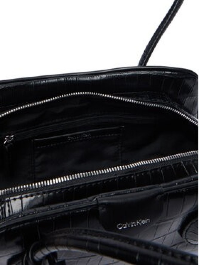 Calvin Klein Torebka Emblem Trio Croco Shoulder Bag LV04F3780G Czarny