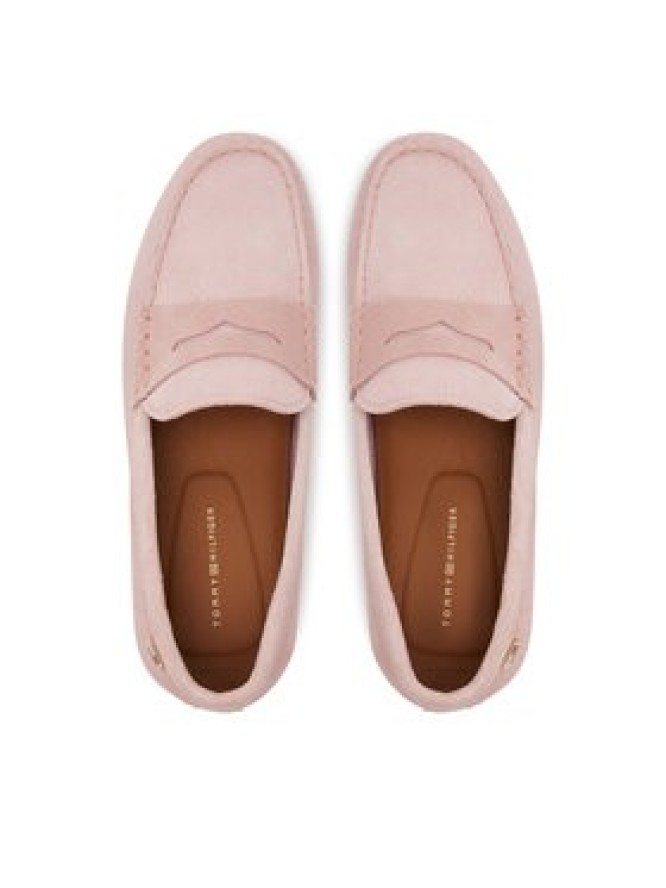 Tommy Hilfiger Mokasyny Flag Soft Suede Driver Loafer FW0FW08558 Różowy
