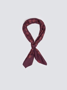 Szal damski z wiskozy z printem bordowy Margotta 604