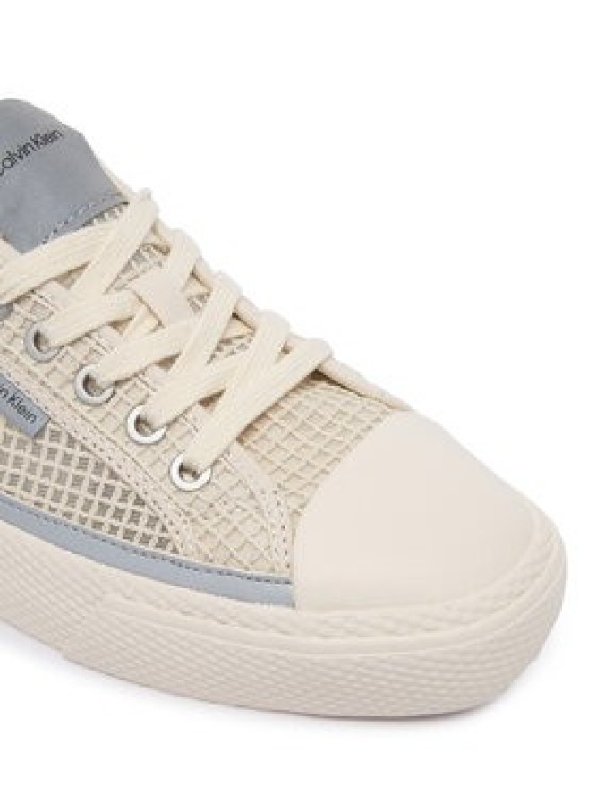 Calvin Klein Trampki Vulc Laceup Low Raffia HW0HW03082 Beżowy