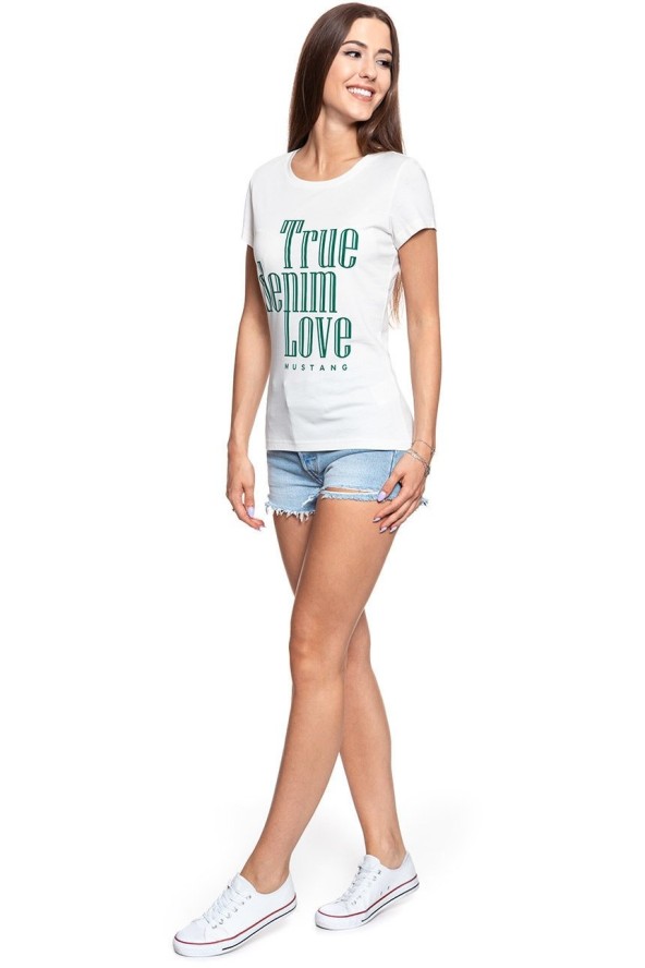 MUSTANG T SHIRT DAMSKI Alexia C Print Cloud Dancer 1008971 2020