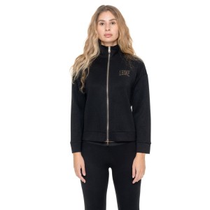 Bluza zimowa Leone 1947 Gold Studs Damen ze Stehkragen und Reißverschluss