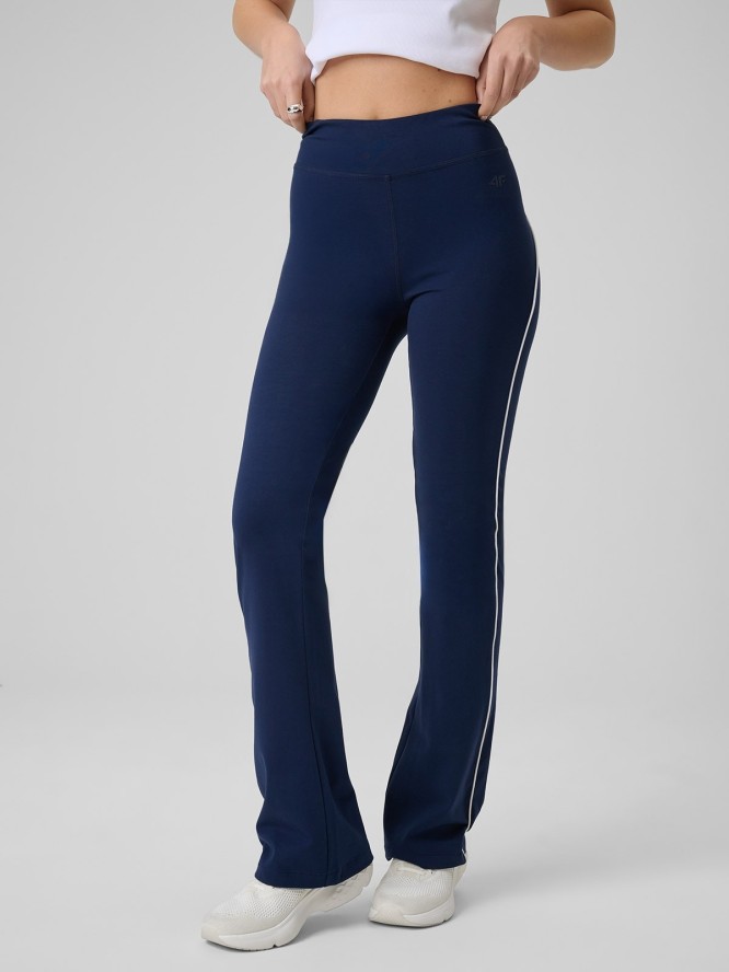 4F Legginsy z rozszerzanymi nogawkami damskie - granatowe XXL