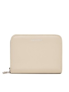 Calvin Klein Portfel Ck Medium Flap Zip Around LV04F1075G Kremowy