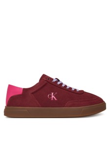 Calvin Klein Sneakersy Low Pro Cups Lace Up Sue Mix Mg HW0HW02683 Bordowy