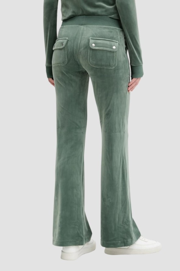 JUICY COUTURE Zielone damskie spodnie dresowe Layla Low Rise Pocket, Rozmiar XS