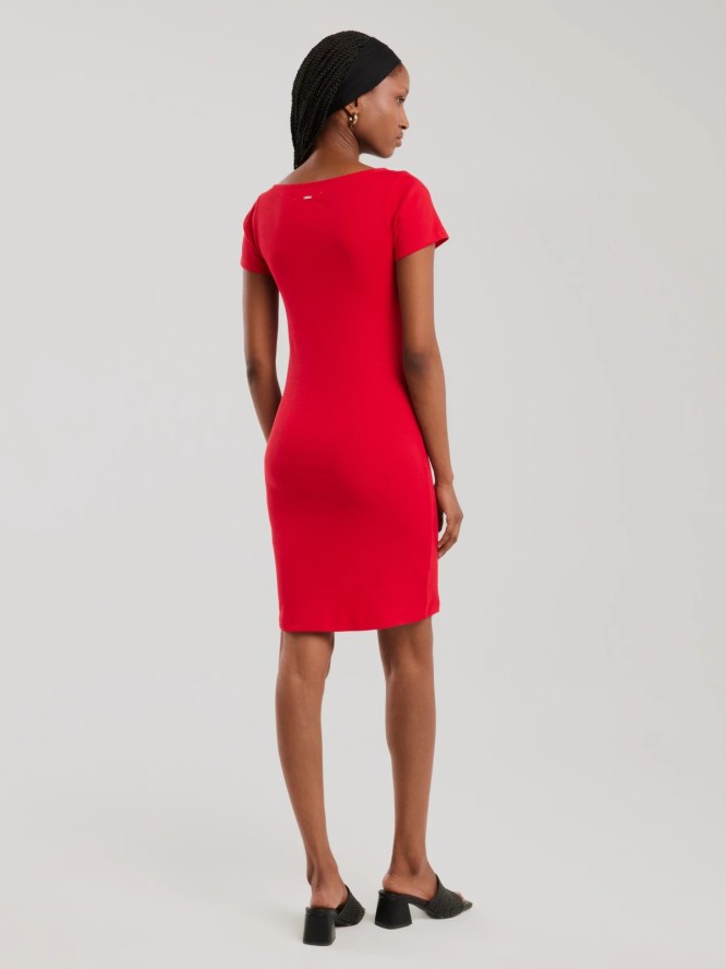 Sukienka damska mini w prążek czerwona Felice 603