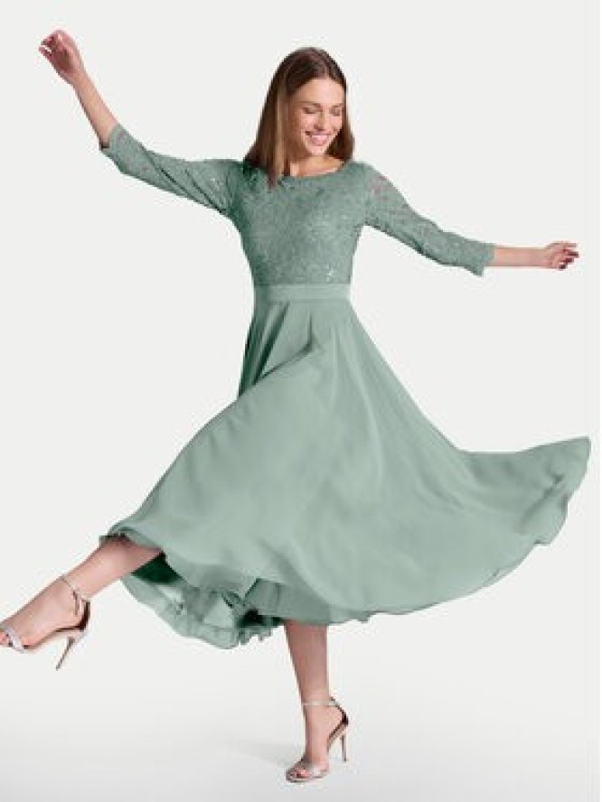 Swing Sukienka koktajlowa 77761710 Zielony Regular Fit