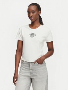 HUGO T-Shirt Delanor_4 50570857 Biały Cropp Fit