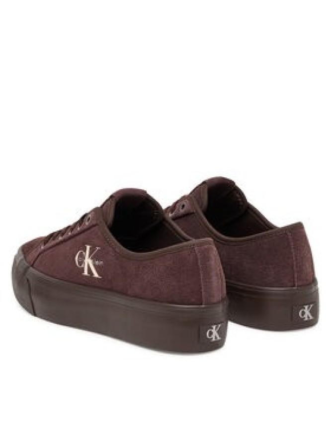 Calvin Klein Tenisówki Vulc Flatf Laceup Suede HW0HW03088 Bordowy