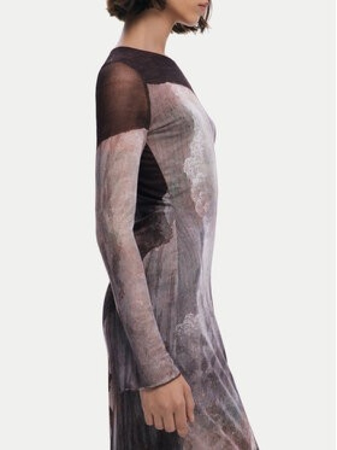 Desigual Sukienka codzienna Abyss Lacroix 25WWVK01 Brązowy Slim Fit