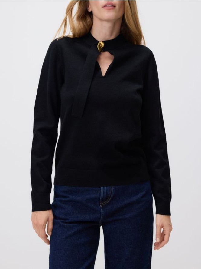 Cienki sweter z wiskozą - czarny