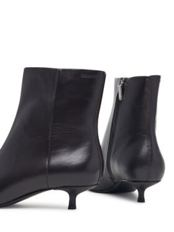 Calvin Klein Botki Kitten Heel Ankle Boot Lth HW0HW03165 Brązowy ciemny