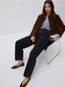 Jeansy barrel leg - czarny