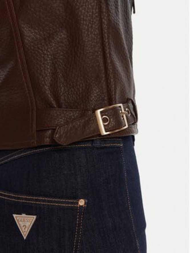 Guess Kurtka z imitacji skóry W5YL19 WHDS0 Brązowy Regular Fit