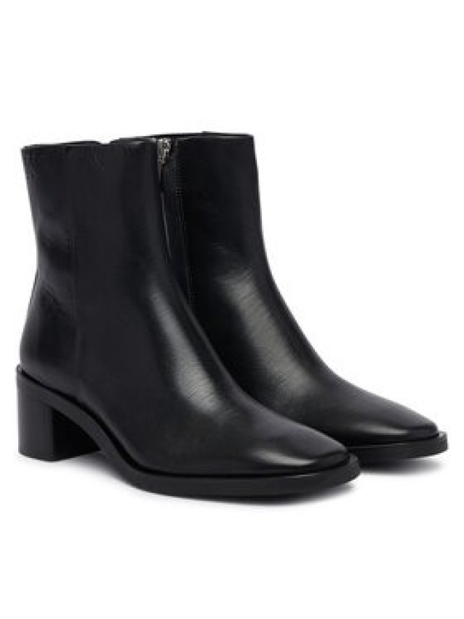 Calvin Klein Botki Block Heel Ank Boot Lth HW0HW03220 Czarny