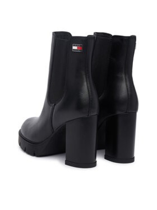 Tommy Jeans Botki Tjw Chelsea High Heel Boots EN0EN03112 Czarny