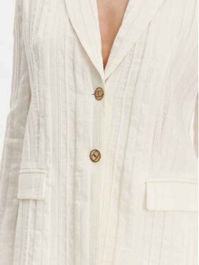 TWINSET Marynarka 251TT2140 Écru Slim Fit