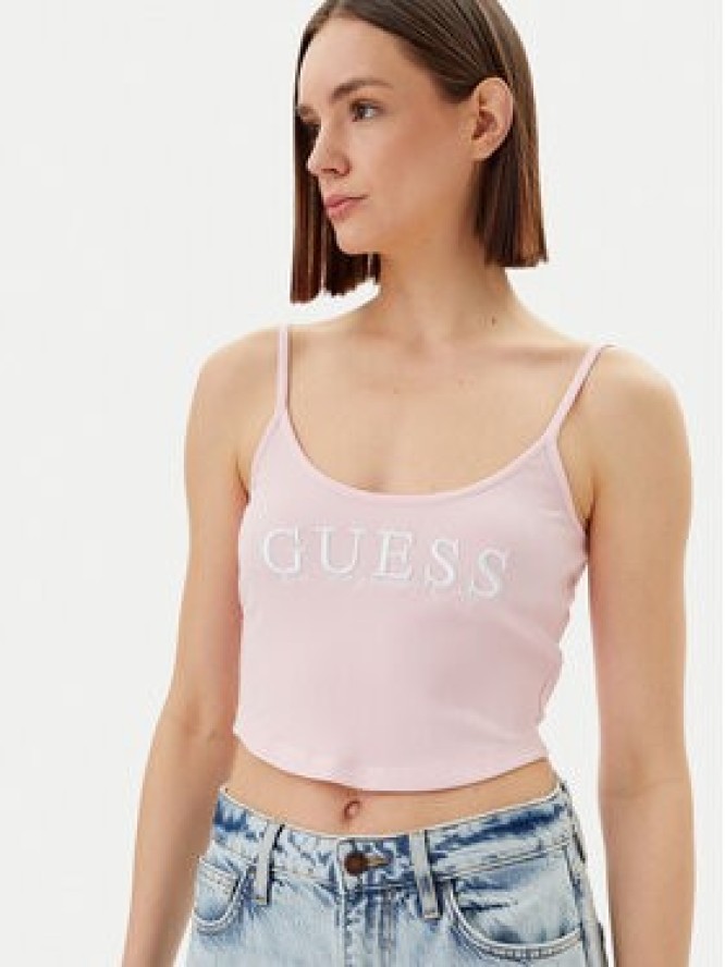 Guess Top V5GP16 K8RT2 Różowy Regular Fit