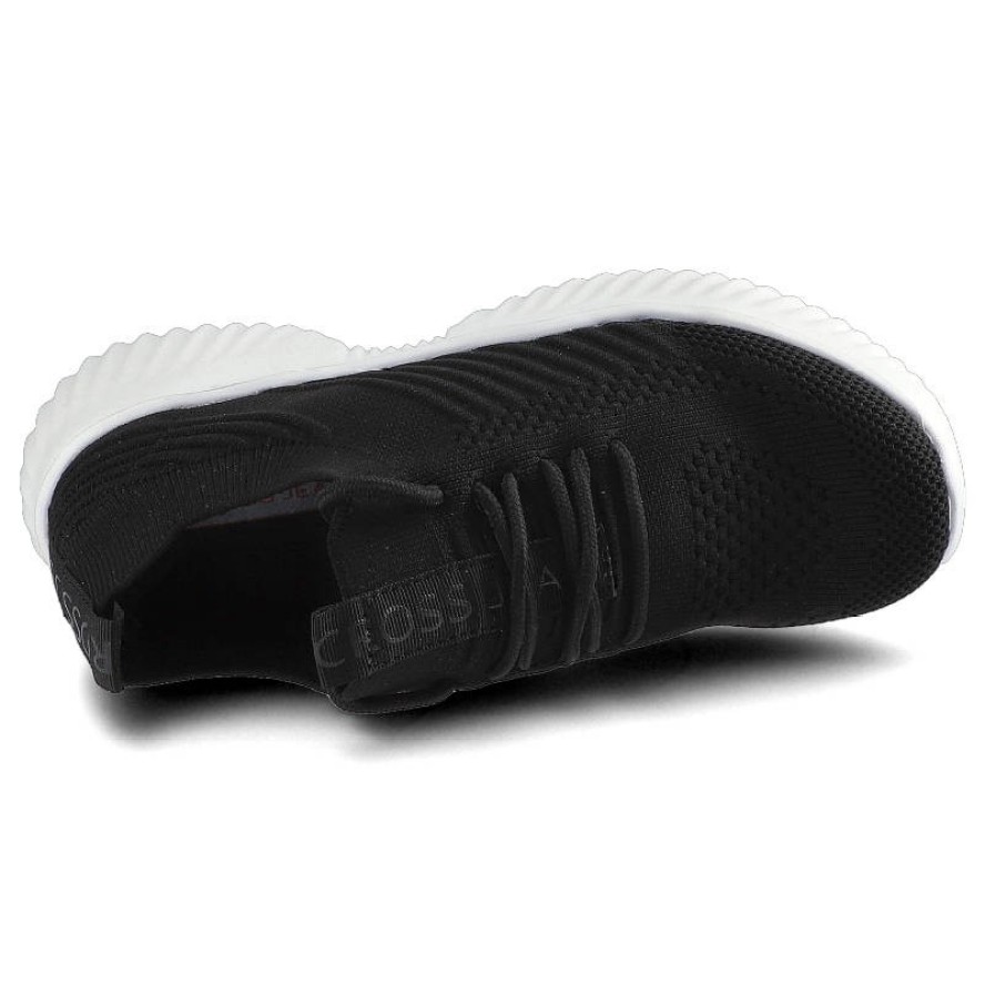 Sneakersy damskie Cross Jeans, z elastyczną dzianinową cholewką sznurowaniem na podbiciu i lekką profilowaną podeszwą, czarne, FF2R4095C