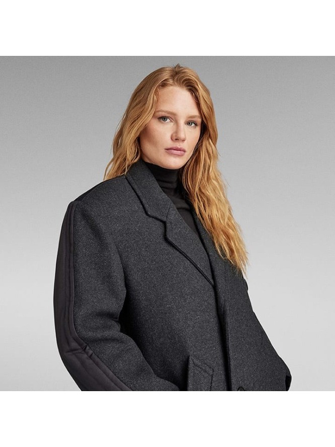 G-Star Wełniany płaszcz w kolorze czarnym rozmiar: M