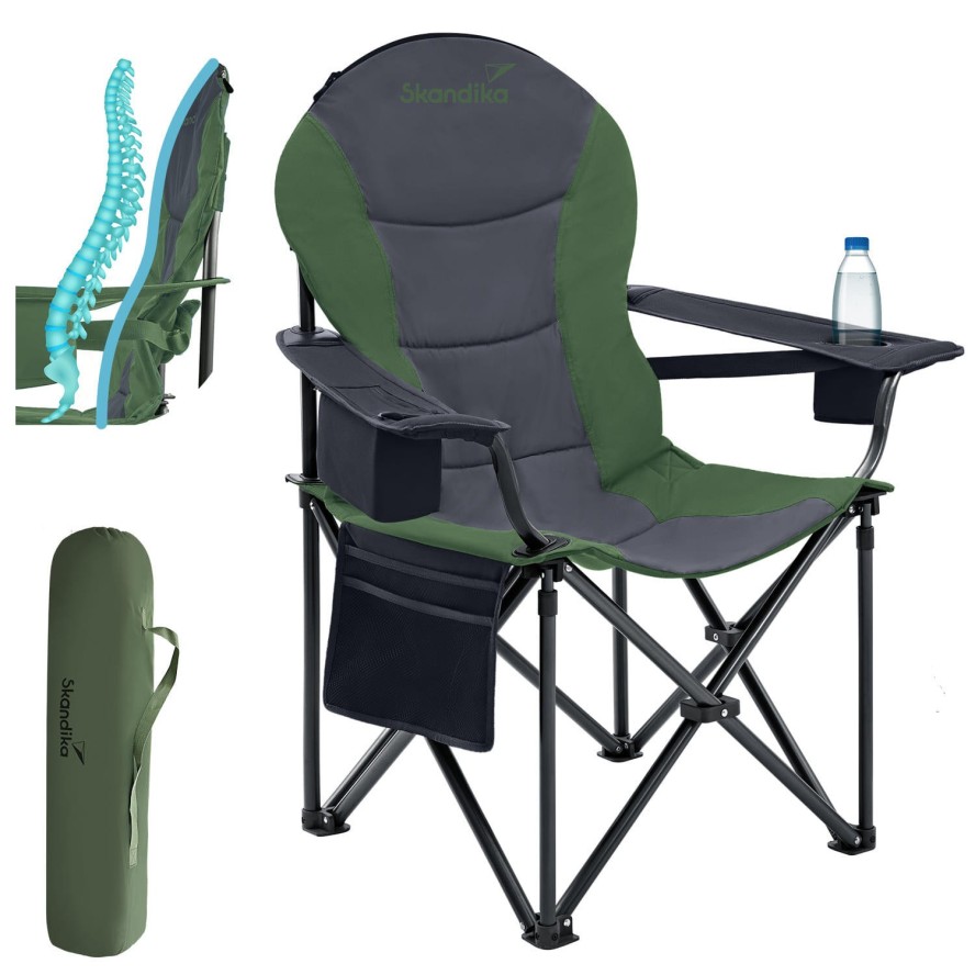 Fotel kempingowy składany Relax Comfort, do 160 kg, ze schowkiem termicznym
