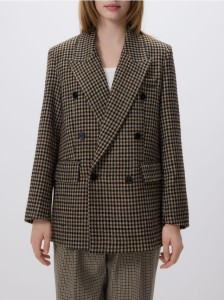 Dwurzędowa marynarka z dodatkiem wełny - wielobarwny