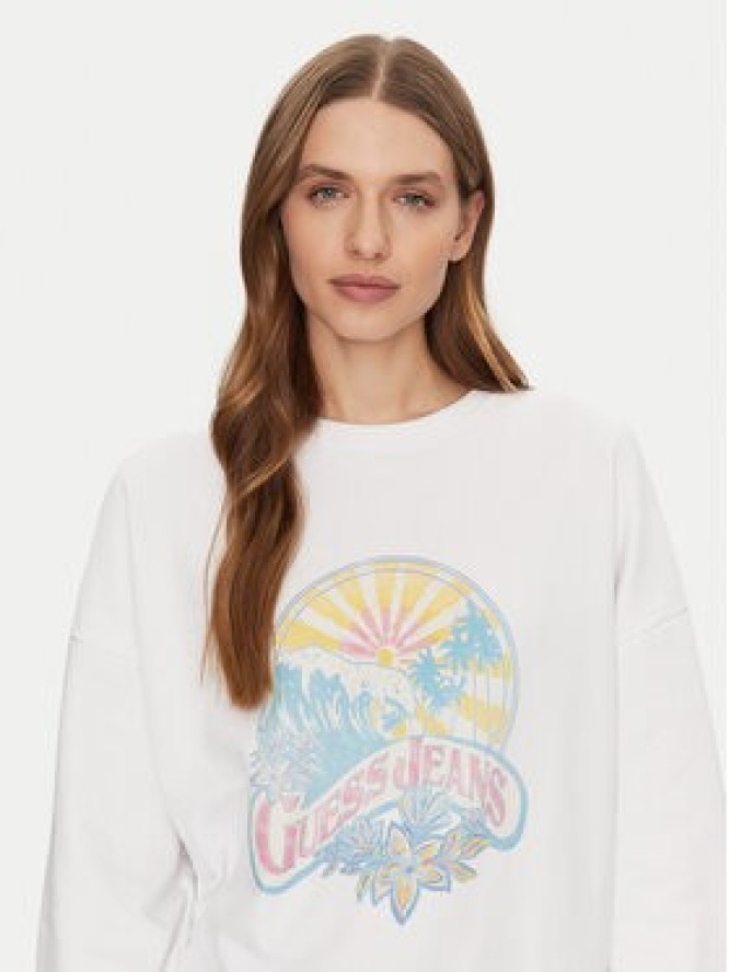 Guess Bluza W5GQ16 K68I4 Biały Regular Fit