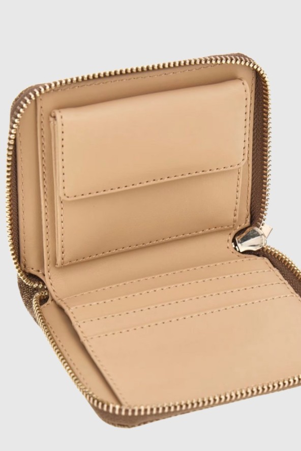 GUESS Beżowy mały portfel damski Laurel