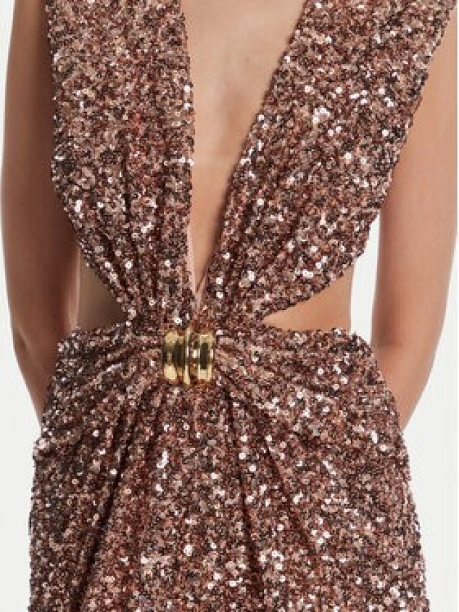 Elisabetta Franchi Sukienka wieczorowa ABR4852E2 181 Brązowy Regular Fit