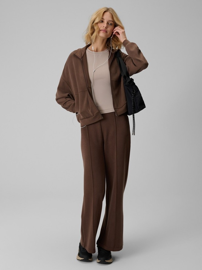 4F Bluza dresowa loose bez kaptura damska - brązowa S