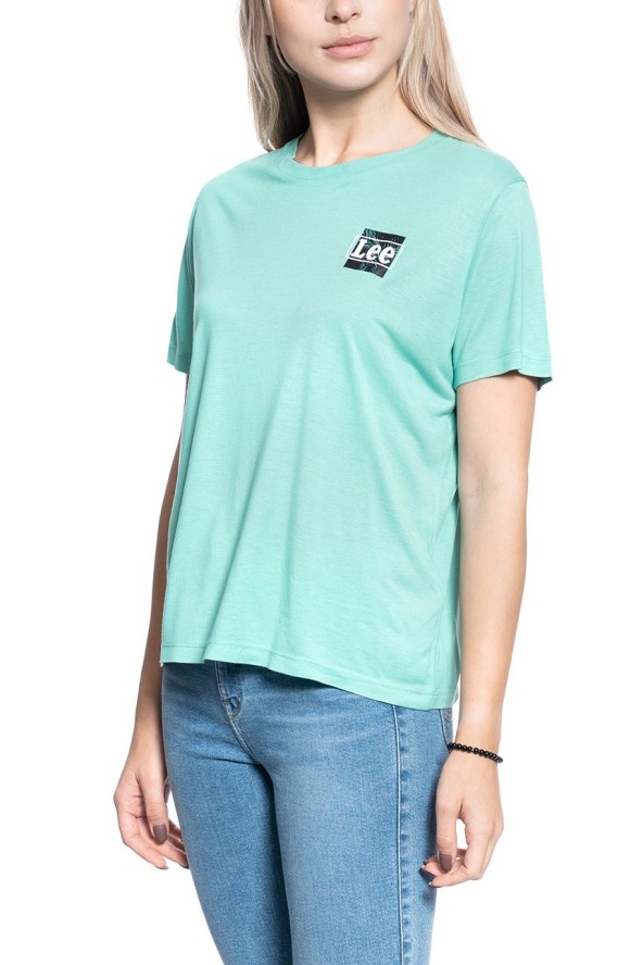 DAMSKI T-SHIRT LEE RELAXED FIT TEE AGATE GREEN L40CBWNB 112108497
