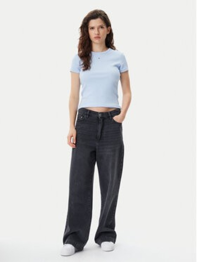 Tommy Jeans T-Shirt Essential DW0DW17383 Błękitny Slim Fit