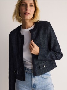 Żakiet z ozdobnymi guzikami - granatowy