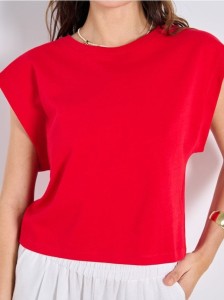 Bawełniana koszulka basic - czerwony