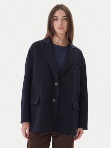 ViCOLO Płaszcz wełniany TF0005 Granatowy Regular Fit