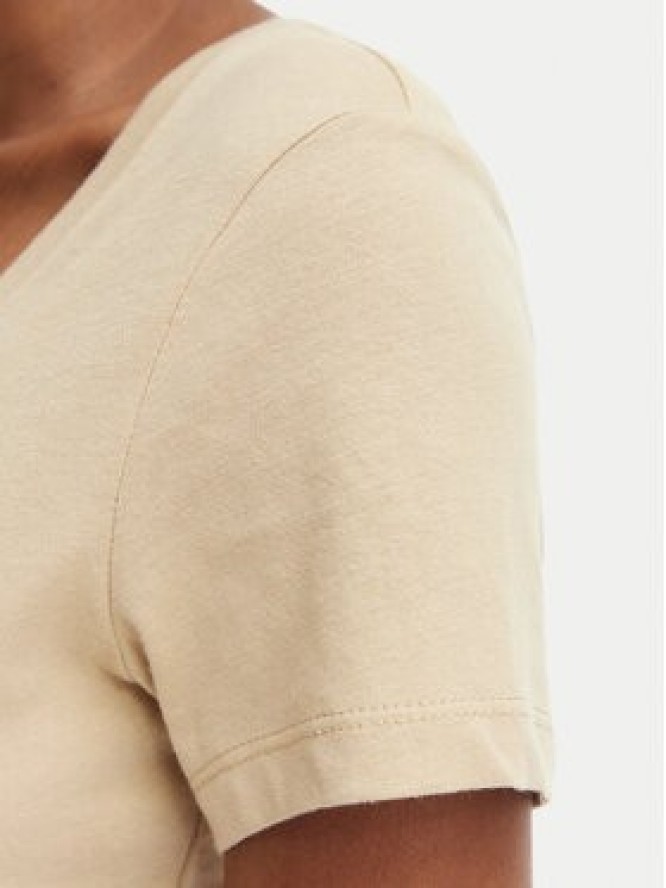 Tommy Jeans T-Shirt DW0DW20458 Beżowy Slim Fit