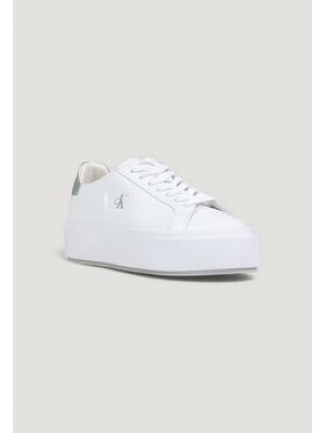 Calvin Klein Sneakersy Flatform Lace Up Lth Met YW0YW01929 Biały