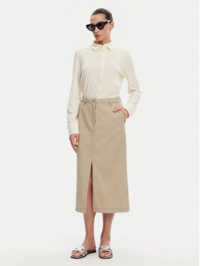 Tommy Hilfiger Spódnica midi WW0WW44726 Beżowy Regular Fit