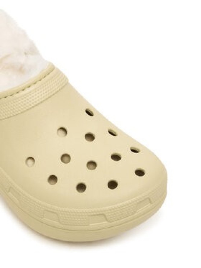 Crocs Klapki Classic Platform Fuzz Lined Clog 212854 Beżowy
