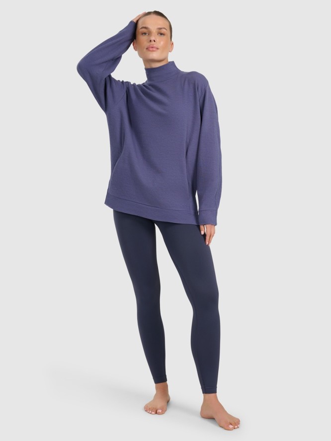 4F Bluza dresowa do jogi i pilatesu damska - granatowa M