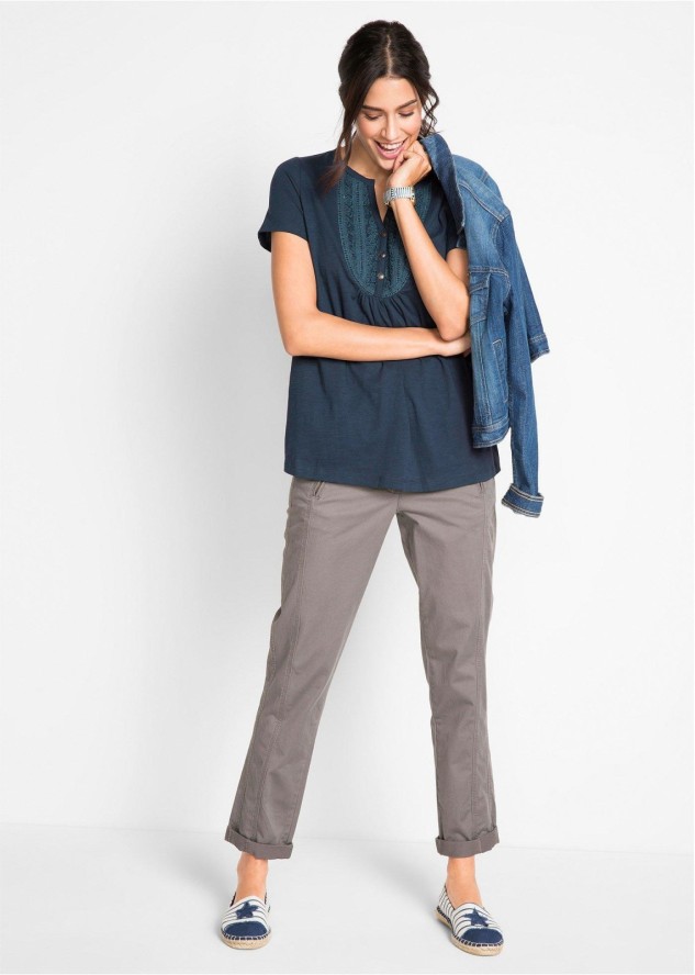 T-shirt z przędzy mieszankowej z krótkimi rękawami