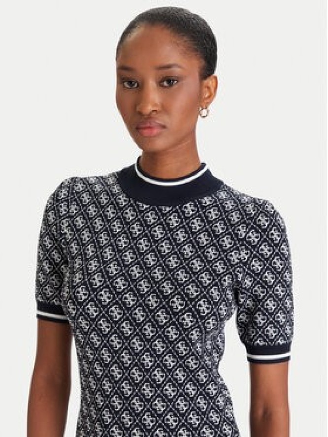 Guess Sukienka dzianinowa W3YK39 Z37K0 Granatowy Regular Fit